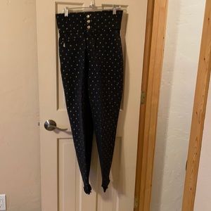 Bogner Vintage Ski pants Black with Gold Metallic Design Size 8